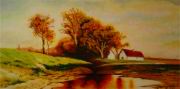 Tanya pocsolyaval (Farm with puddle).jpg